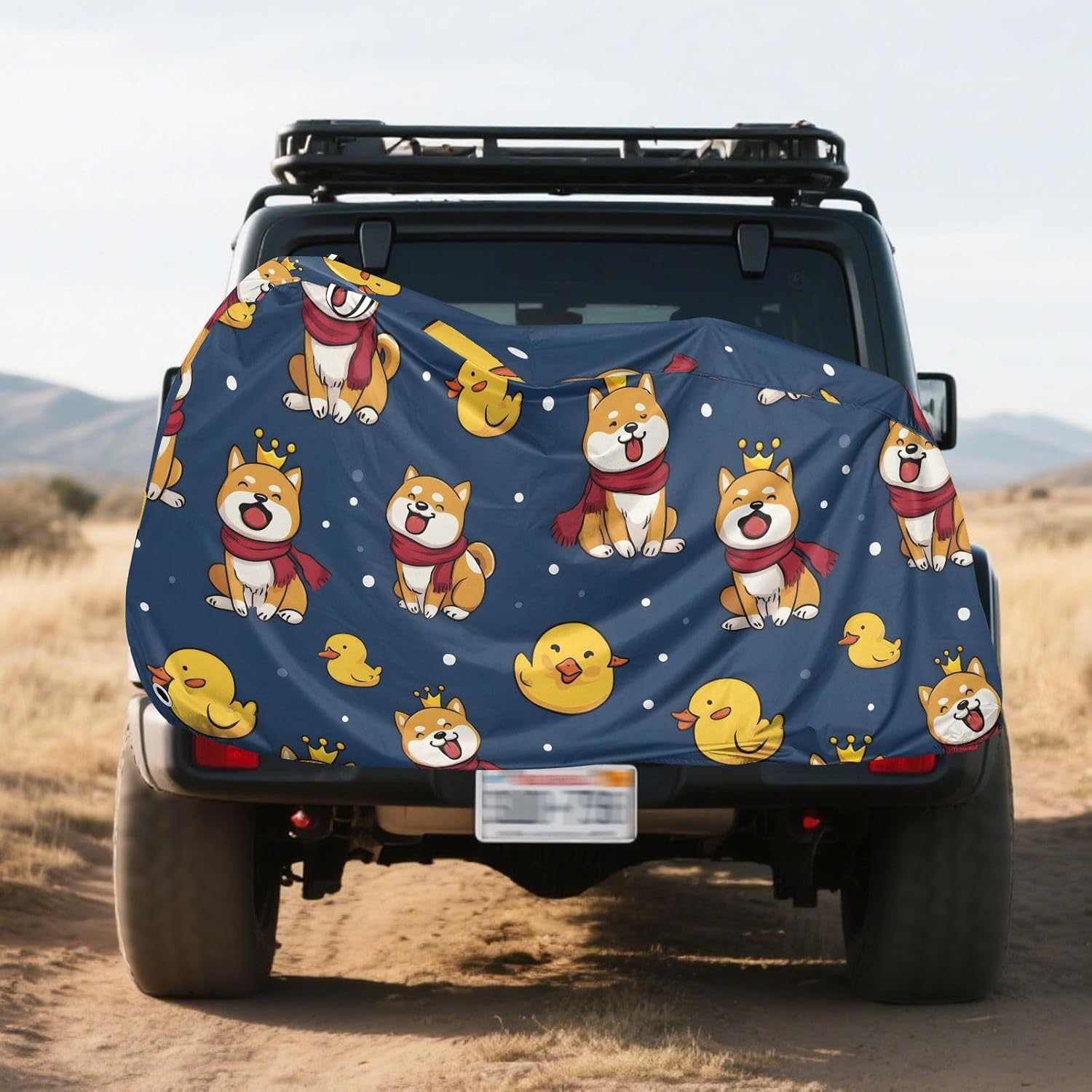 ALAZA Corgi Dog Duck Cute Bike Cover Waterproof Outdoor Ebike Bicycle Covers Tarp Protection for 1/2 Bikes, Sun UV Dust Wind Proof