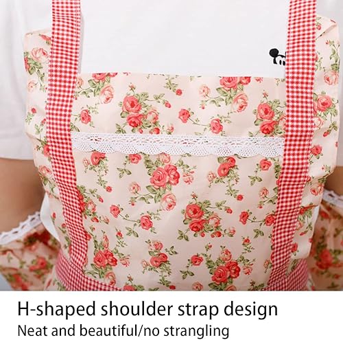Miniatura 2 de 3 delantales florales de cocina, delantales para mujer, lindos delantales florales para mujer, adecuados para regalos del día de la madre, Acción de