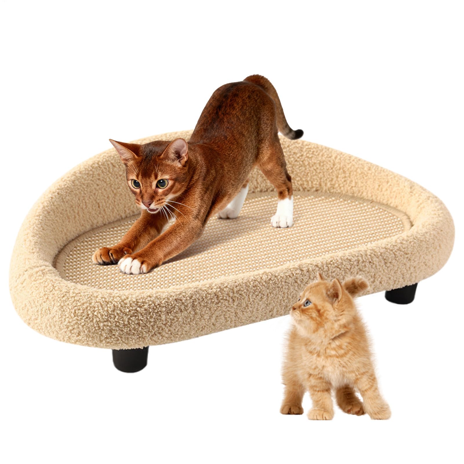 Tumbona rascadora para Gatos Grande de Sisal Cojín | Zona de Arañar para Interior Pisos Dormitorio Patio Balcón Esquina Hogar