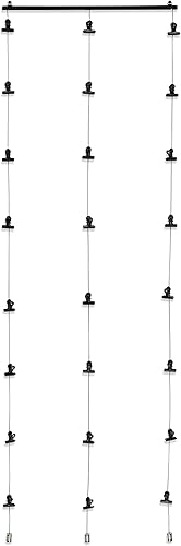 You Have Space WAJER - Kit para colgar cuadros con 24 clips magnéticos para fotos, polaroides, manualidades y obras de arte para niños, color negro