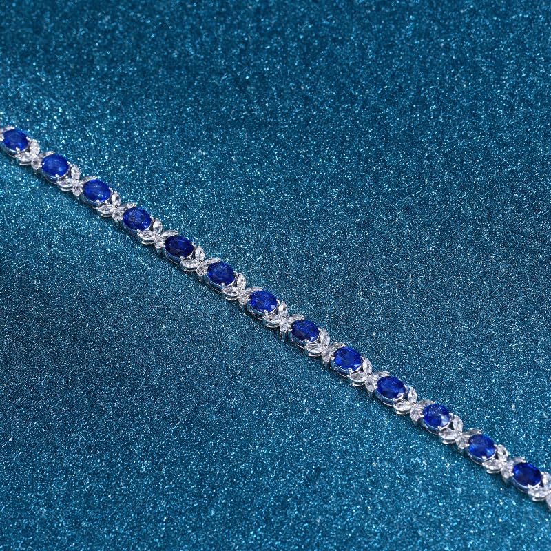 14K Gold Tanzanite Bracelet with Natural Blue Pendant and Delicate Sapphire, Beautiful Jewelry Gift, Gift for Mom4