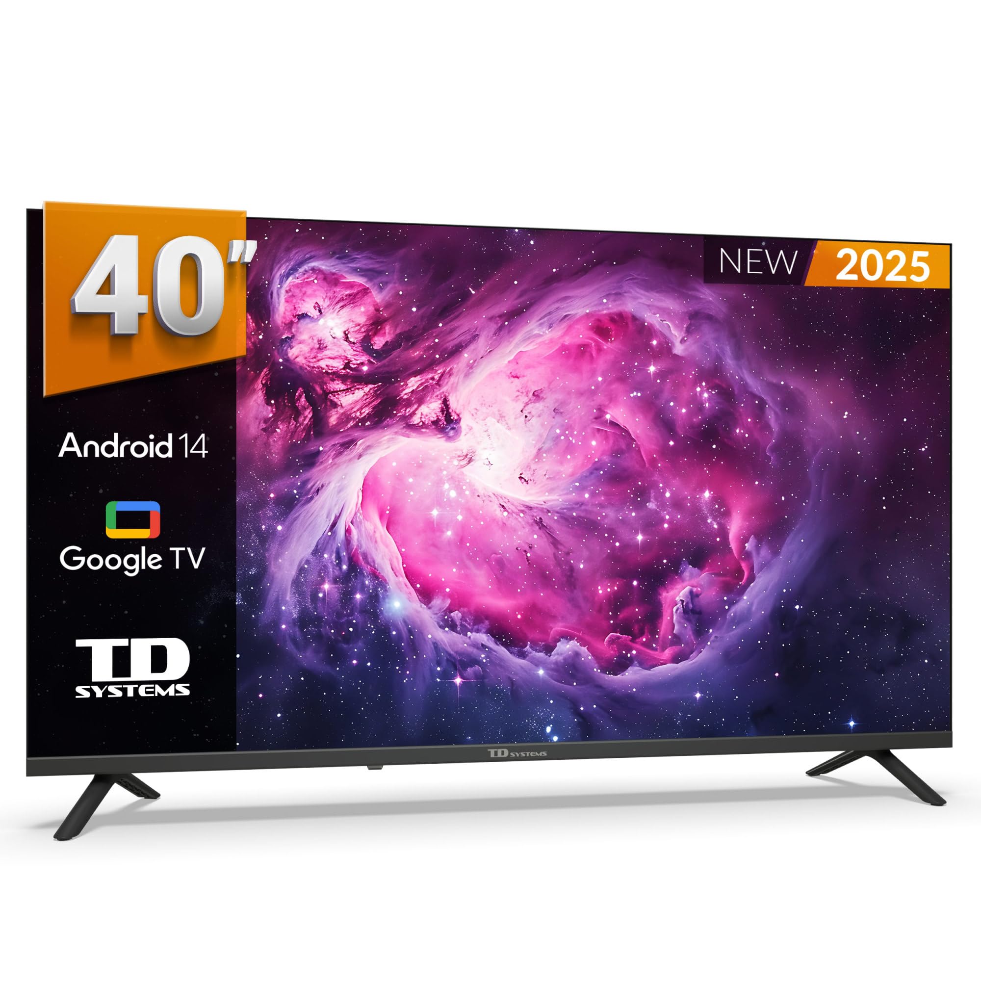 TD Systems - Smart TV 40 Inch Full HD, TDT HD TV, Android 14 GTV, 2025 Model, TV with 3 years warranty - PRIME40K21GLE