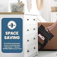 Vista 5 de ACSTEP Taburete plegable de 9 pulgadas, capacidad de 300 libras, taburete antideslizante con asa, taburetes plegables de plástico para niños, Negro