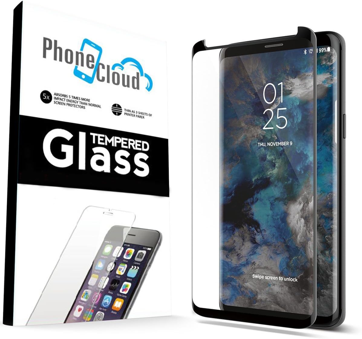 Samsung Galaxy S9 Plus Screen Protector Tempered Glass Full Coverage 3D Curved Edge to Edge Protectors Cover [Case Friendly] [Anti Shatter] Removable Strong Adhesive Glass for Galaxy S9+ Plus
