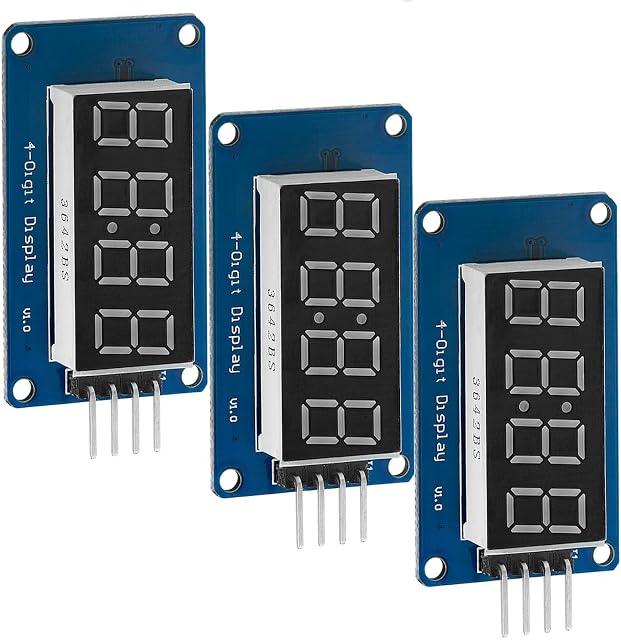 AZDelivery 3 x 4 Digits 7 Segment Digital Tube TM1637 LED Display Module with Clock Display compatible with Arduino and Raspberry Pi including E-Book!