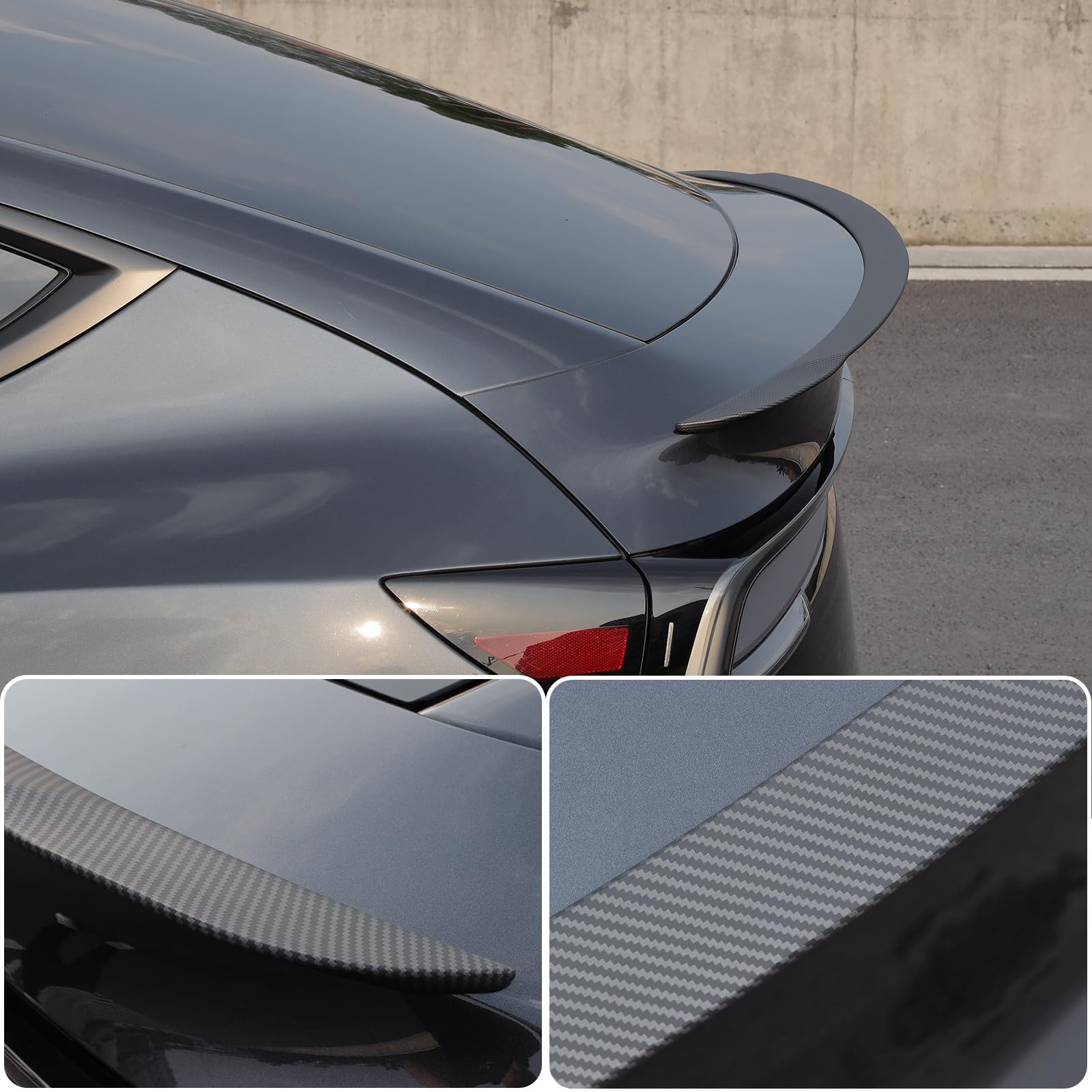 per Tesla Model Y Juniper Spoiler Originale Spoiler posteriore Ala Labbro Opaco Fibra di Carbonio per Tesla 2025 2026 Model Y Juniper Accessori (Fibra di Carbonio Opaca)