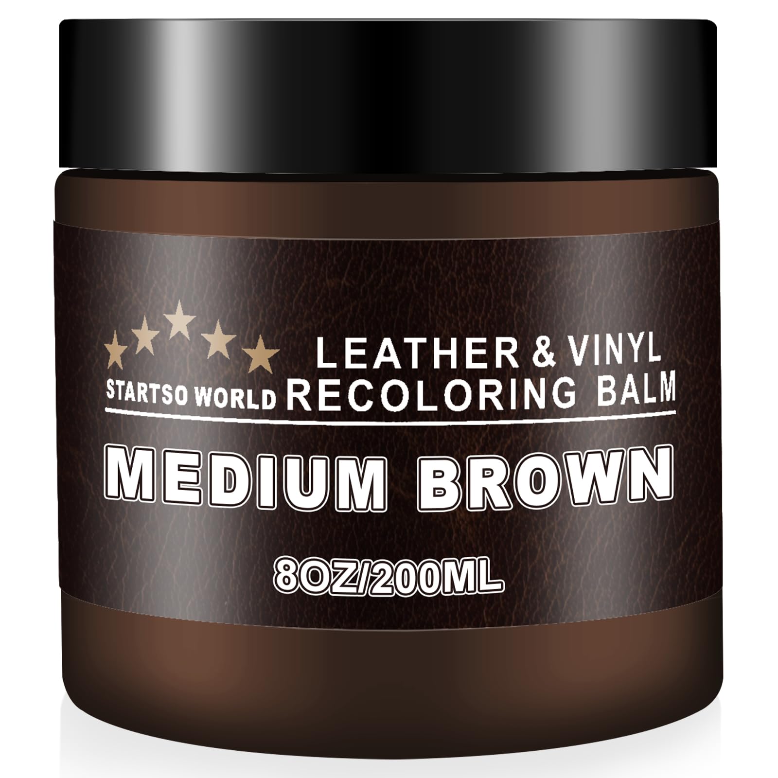 STARTSO WORLD Leather Recoloring Balm, Medium Brown Repair Kit for Furniture, Leather Dye, Color Restorer for Couches, Couch Paint | Repair, Restore & Renew Old, Faded Surfaces