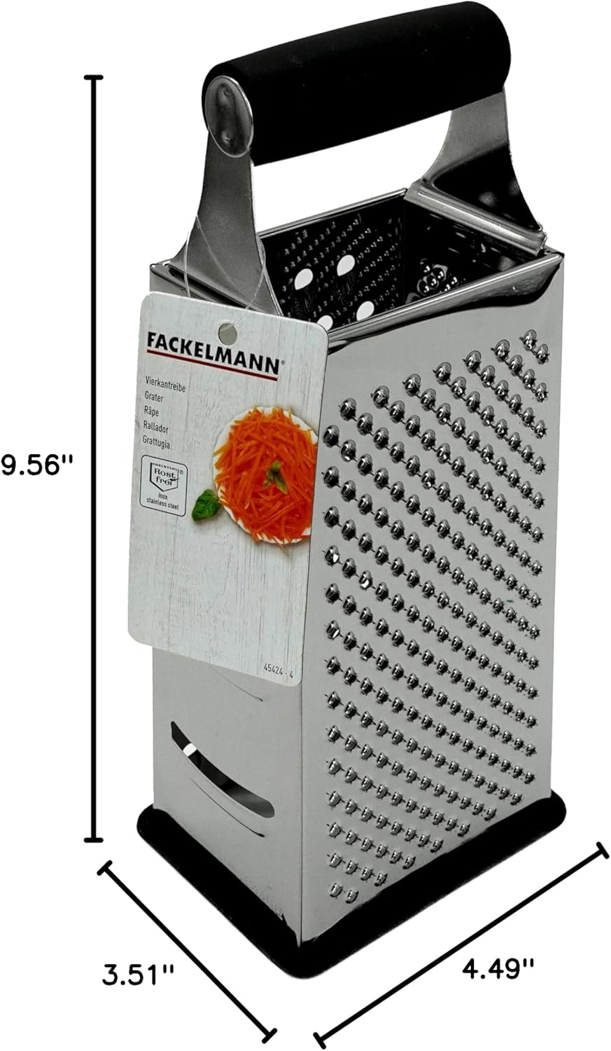 Dimensions of the Fackelmann Feel Stainless Steel Pyramid Grater