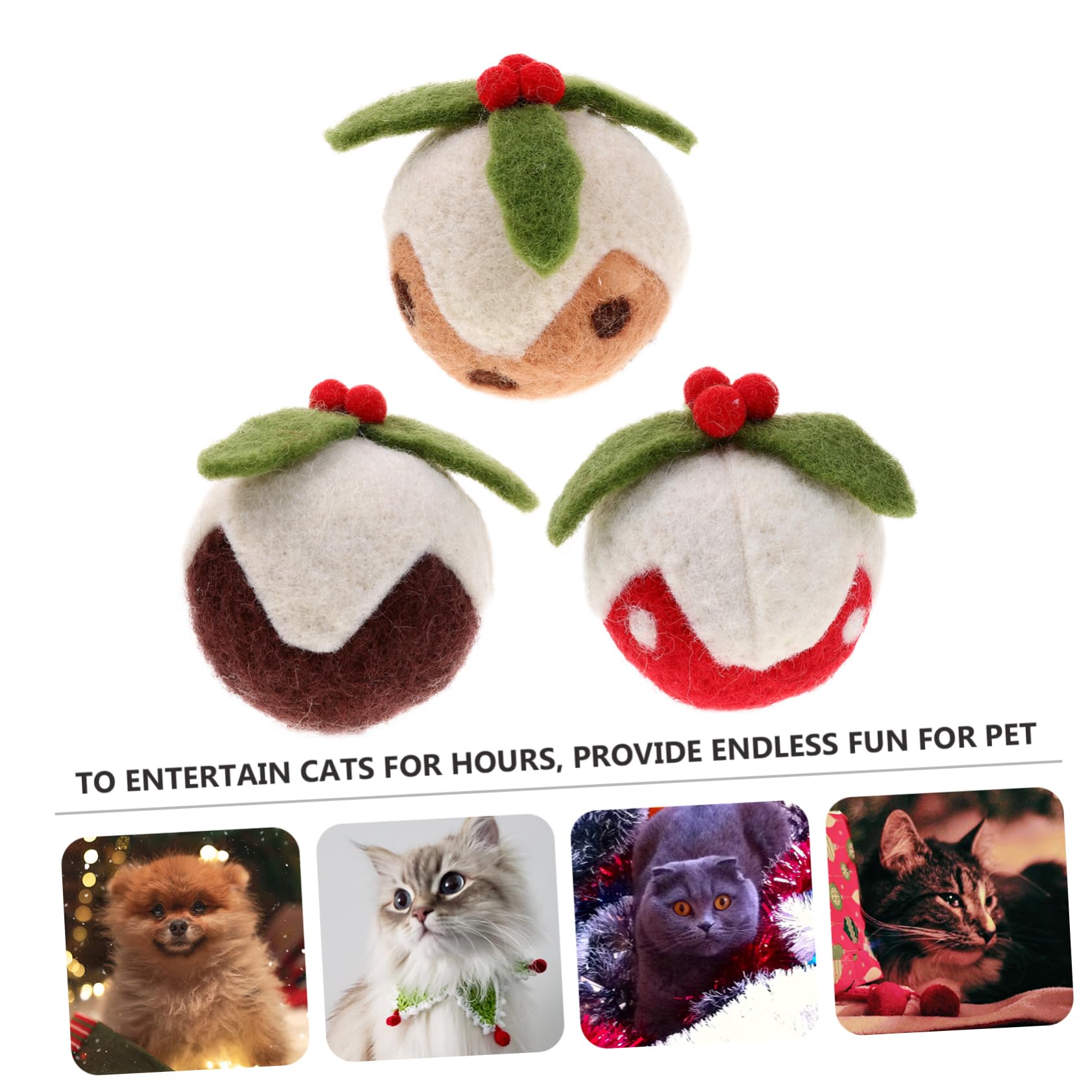 Yardwe 9 Piezas Pelota de Juguete para Mascotas Cat Toys Gato Bola de Navidad Gato Juguete Interactivo Juguetes navideños para Gatos Juguetes de Pelota para Mascotas Bolas de Gato en Caja