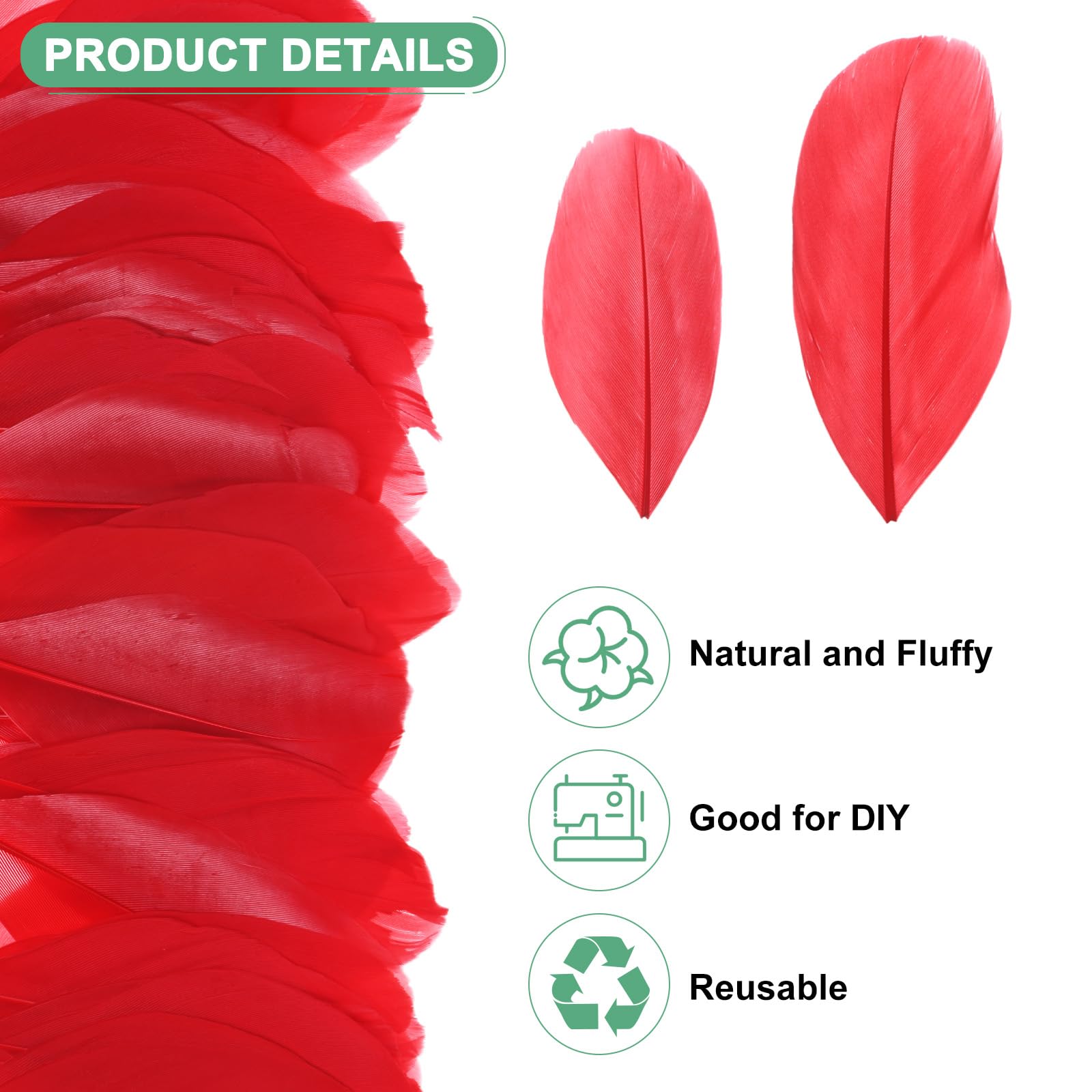 M METERXITY 100-Pack Goose Feathers - Image 2