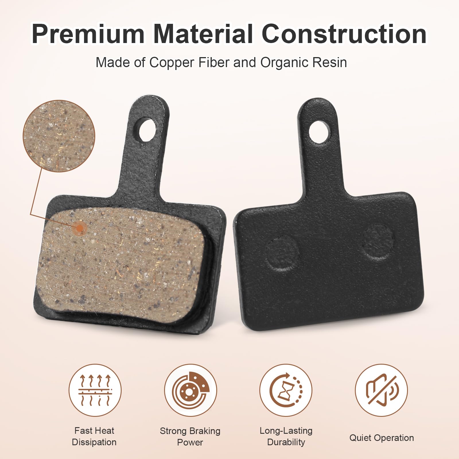2 pares de pastillas de freno de bicicleta – Pastillas de freno de disco semimetálicas compatibles con Shimano Deore MT200 M355 M446 M315 M365 Tektro TRP, parada silenciosa y potente para bicicletas