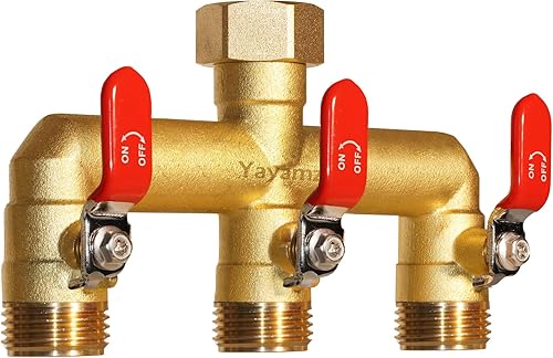 Miniatura 12 de Divisor de manguera de jardín de latón resistente, rosca GHT de 3/4 pulgadas, divisor de grifo de alto flujo, divisor de espiga en T de manguera