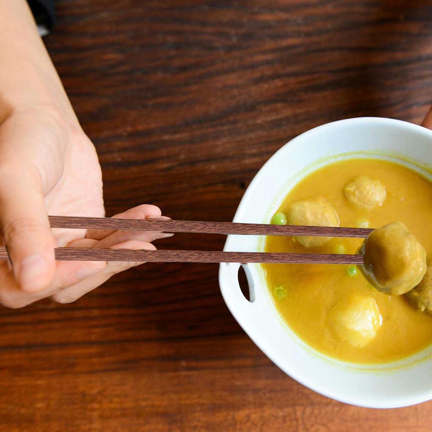 VOSAREA 10 Pairs 25cm Wooden Chopsticks Solid Wood High-temperature Resistant Reusable Cooking and Dining Chopsticks for Family Use