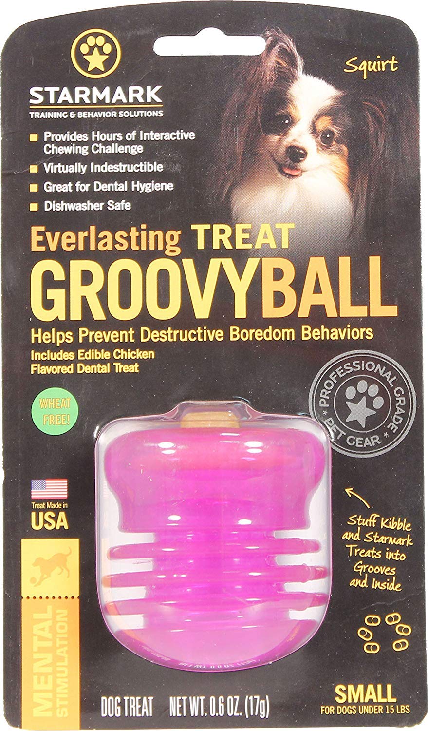 StarMark Lot de 2 jouets pour chien Motif groovy Ball Taille S Fabriqué aux États-Unis