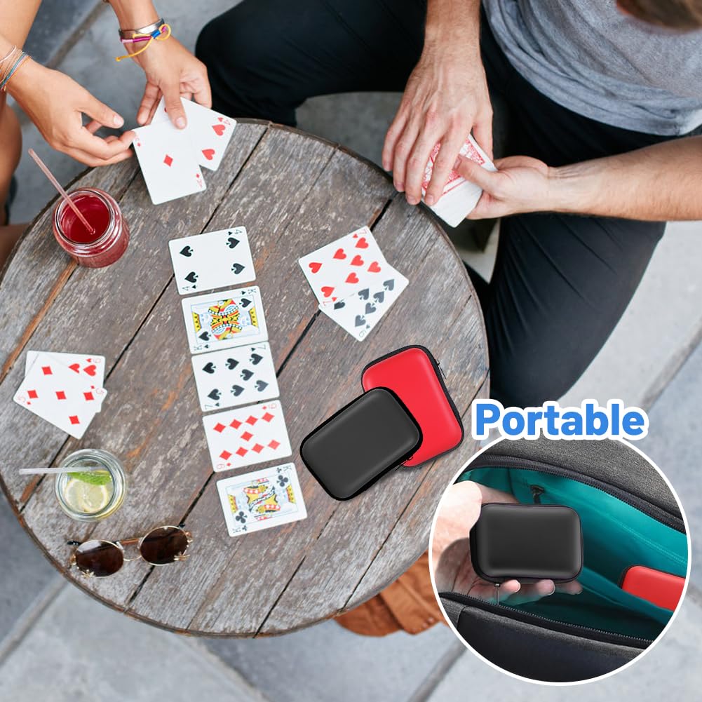 Porta Carte da Gioco per UNO, 2 Pz Custodia Impermeabile Anti-Scratch Con Adesivi Decorativi Portatili per Outdoor Gaming/Camping