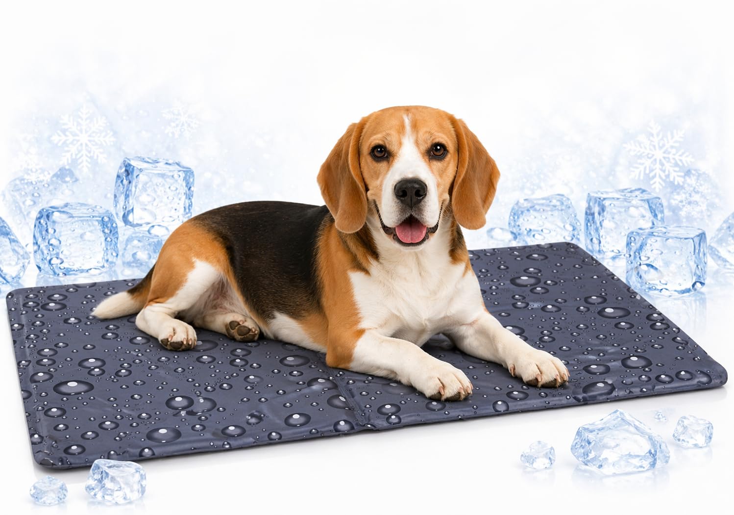 Manta refrescante para Perros - Ideal como Alternativa Piscina Perros - Drop Gris M - 70x50x0,6 cm - Impermeable - Plegable - Gel Seguro