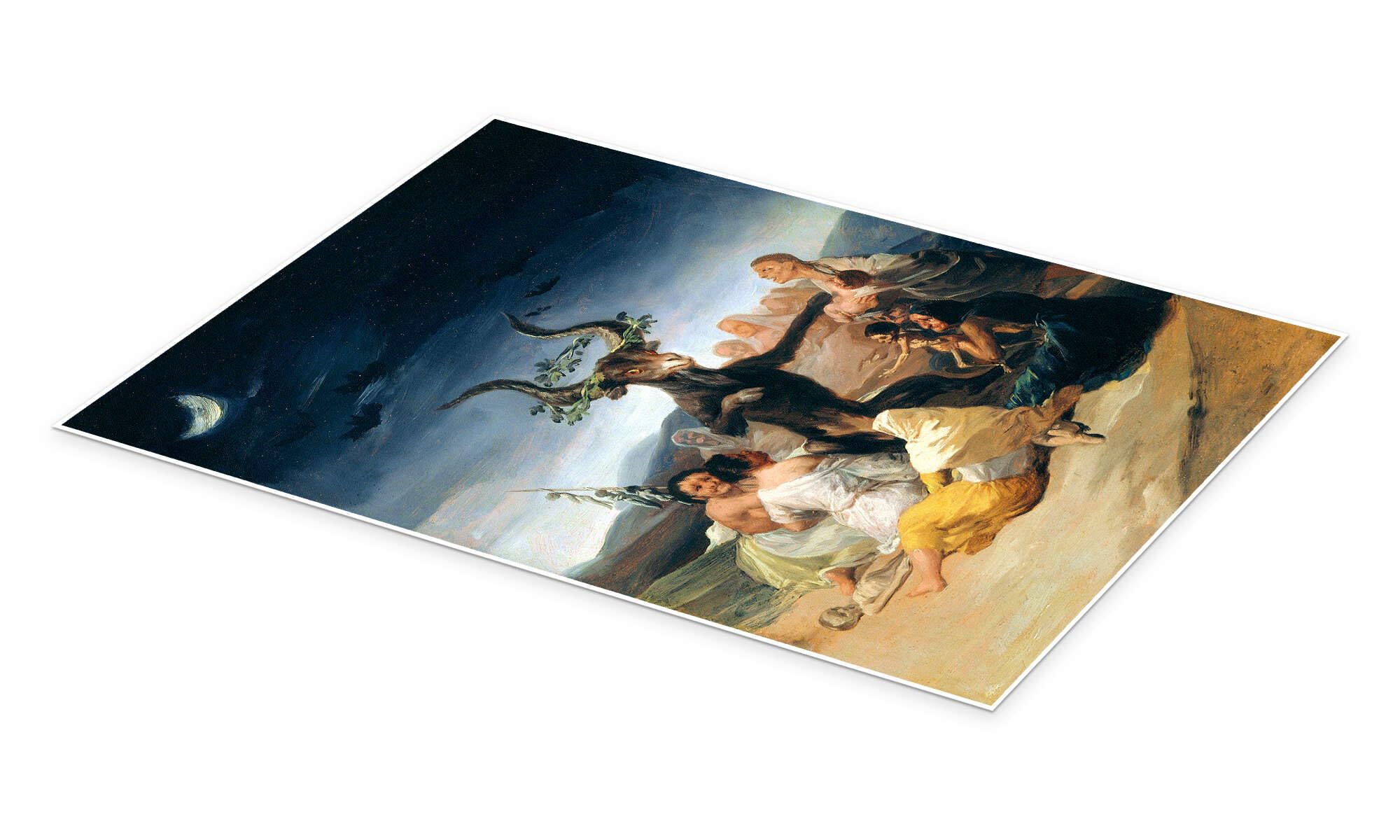 Posterlounge Il grande caprone Poster | 90 x 120 cm di Francisco José de Goya Quadri Decorazione per pareti