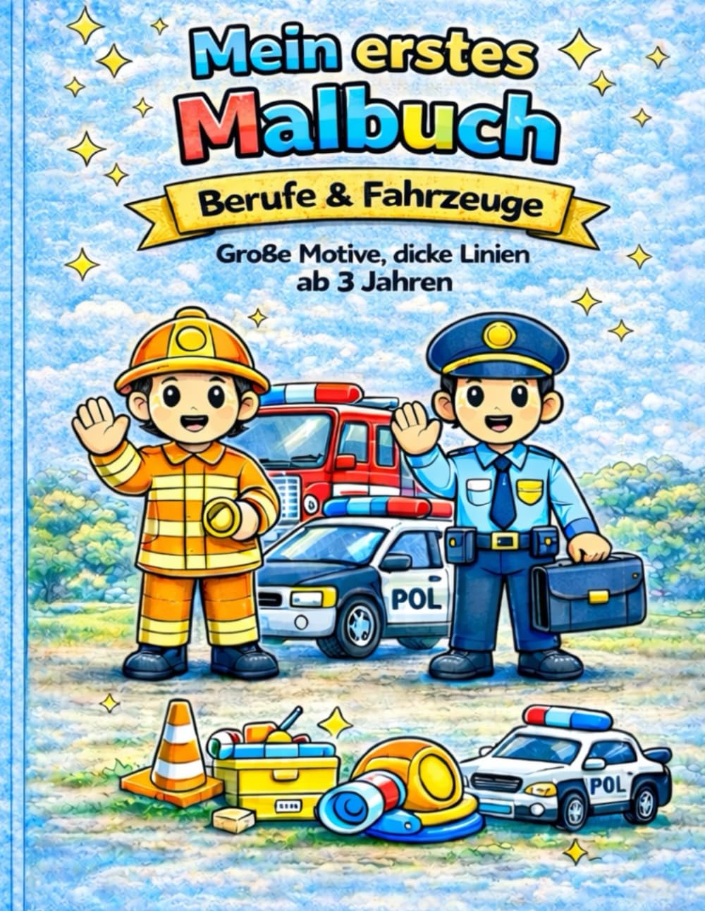 Mein erstes Malbuch – Berufe & Fahrzeuge: Große Motive, dicke Linien – ab 3 Jahren