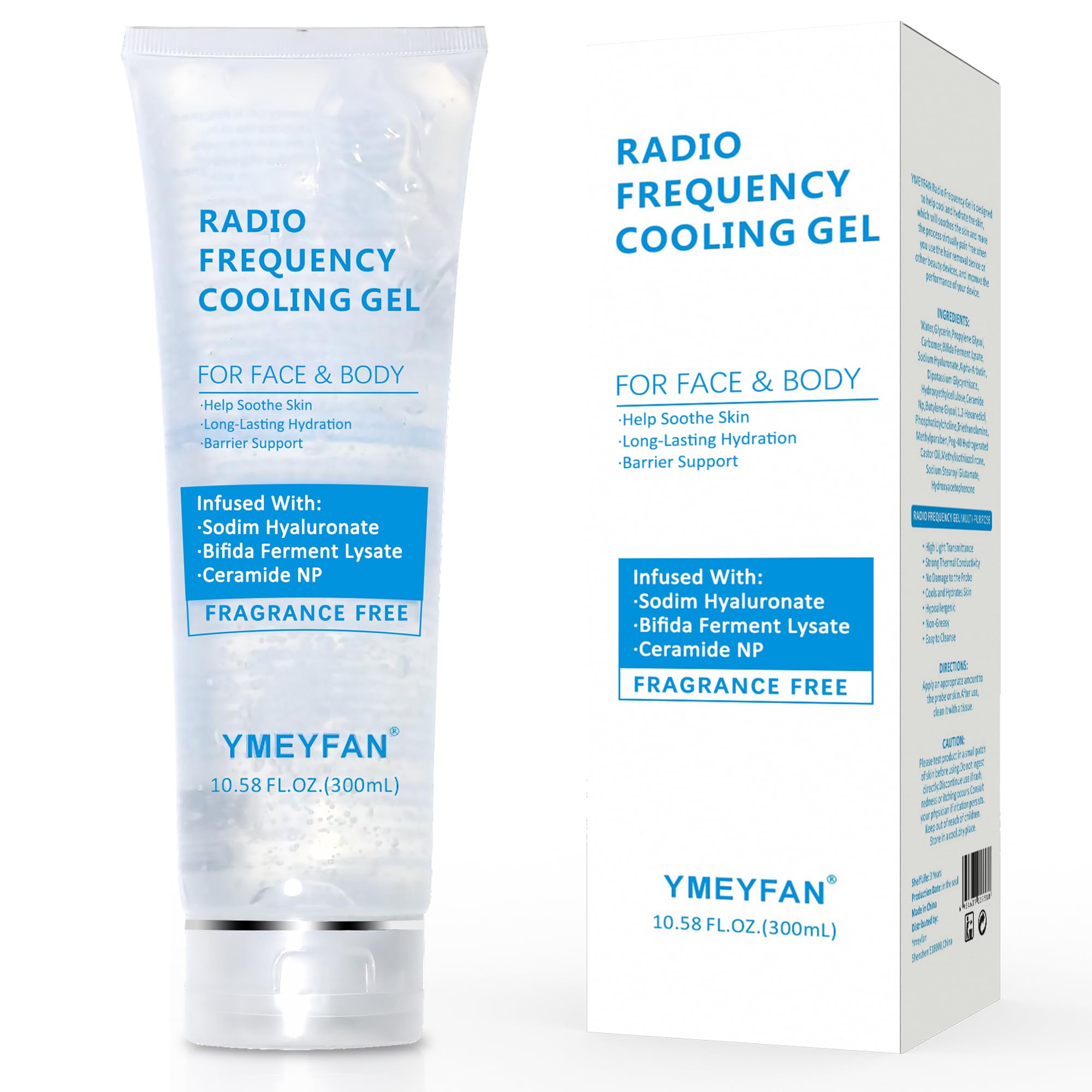 Conductive Gel for Microcurrent, Radio Frequency Gel Primer for RF Facial Machine, Fragrance-Free, Hypoallergenic, Rich in Hyaluronic Acid, Ceramide, Instantly Soothing Skin, Long-Lasting Hydrating