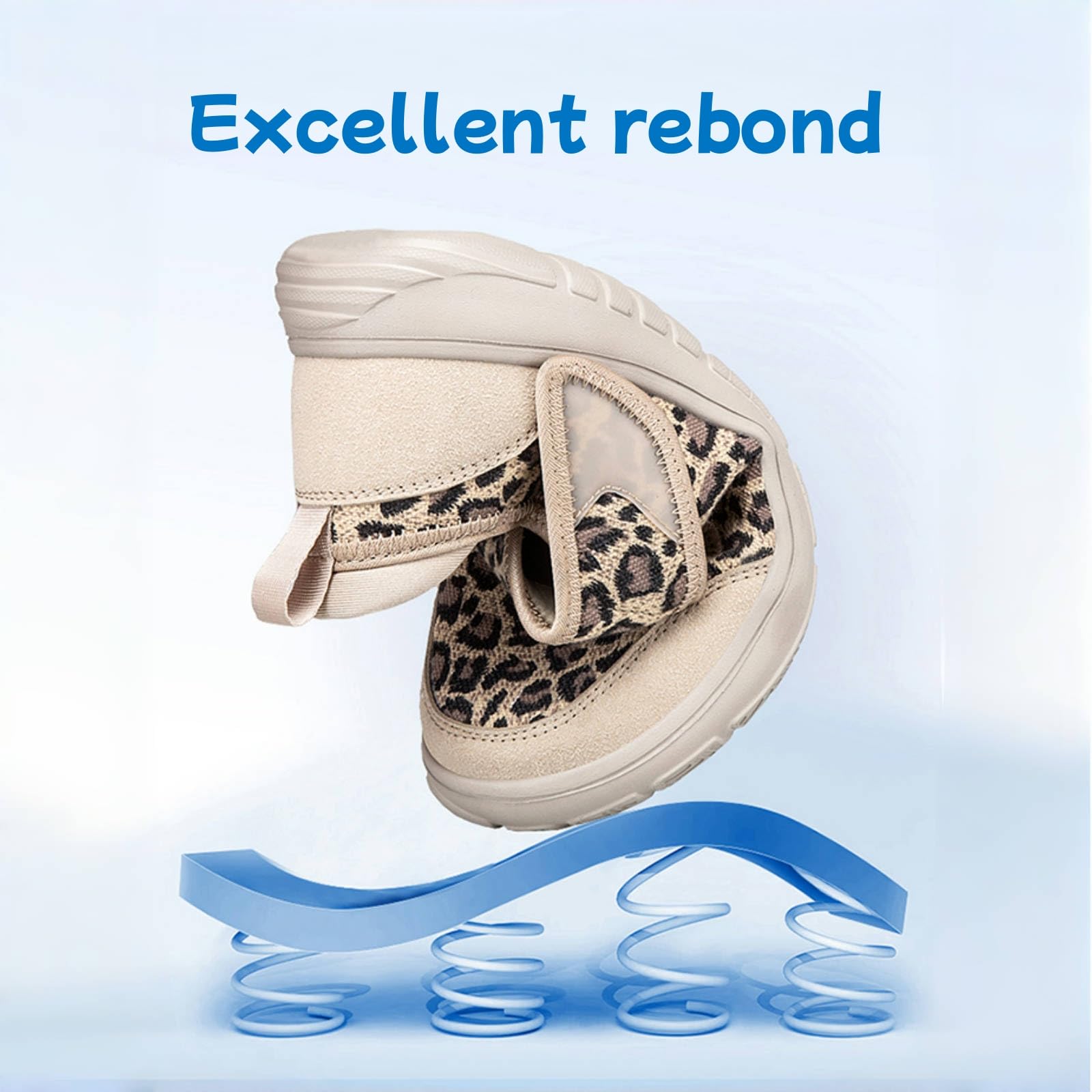 Zapatos ortopédicos para caminar para mujeres y hombres, tenis de trabajo de punta ancha con ajuste ajustable, zapatos casuales sin cordones para juanetes y empeine alto, leopardo, 39.5 EU