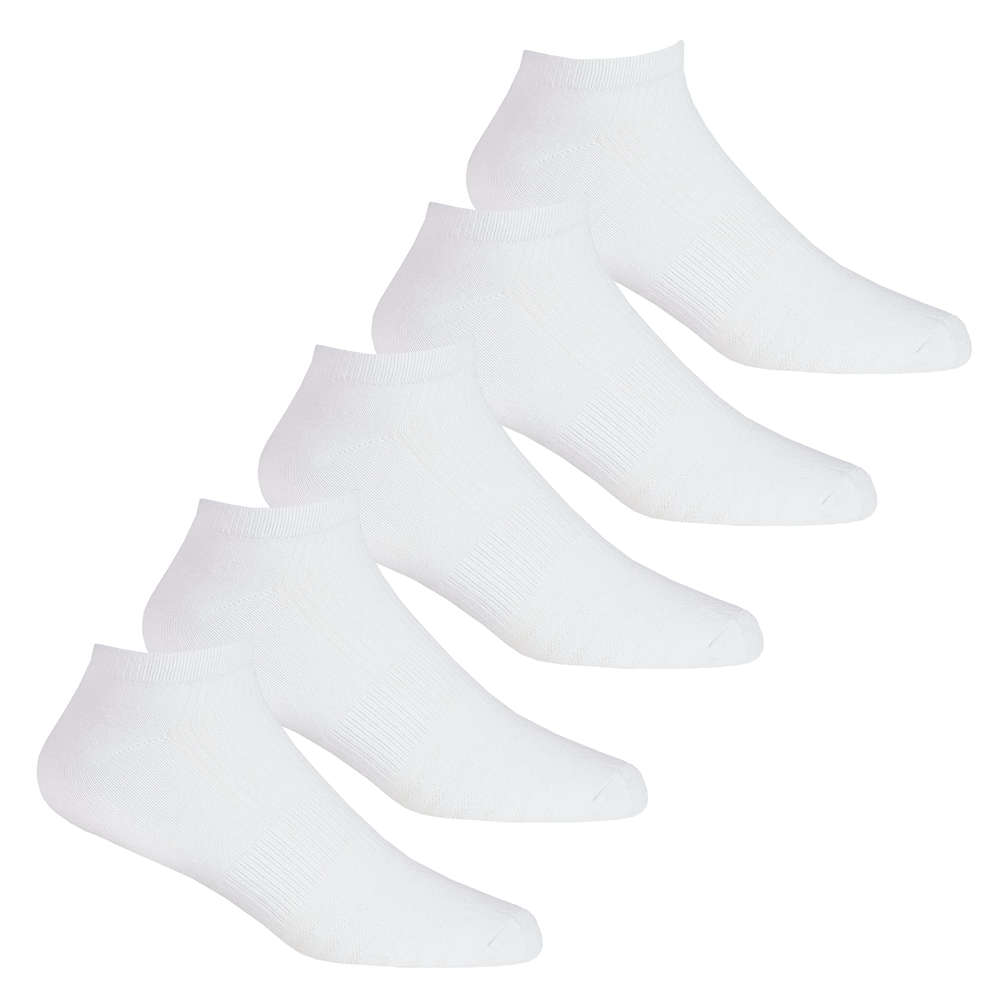 Undercover 5 Pairs Mens Sport Trainer Socks 40B572 White