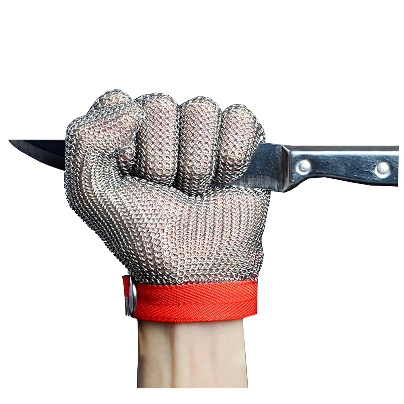 Guantes Anticortes, Guantes de Acero 304 Resistentes a Cortes, Guantes de Trabajo de Seguridad de Nivel 5, para Pesca al Aire Libre, despiece y Corte de Carne.