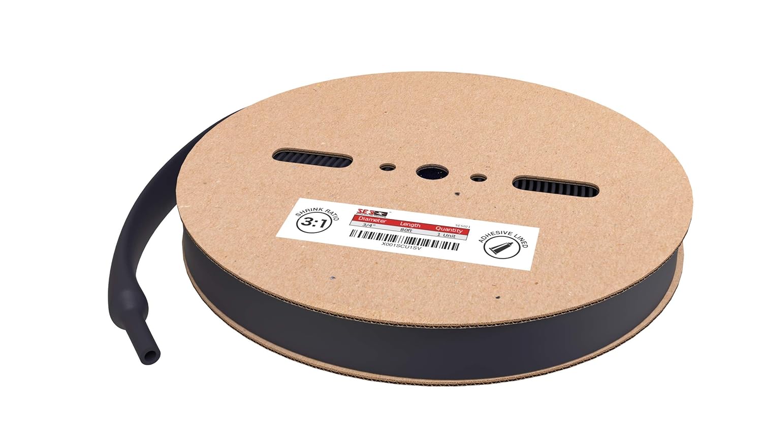 Dual Wall Adhesive Marine Heat Shrink - 25 Ft Roll - 3/4 Inch Diameter - Red
