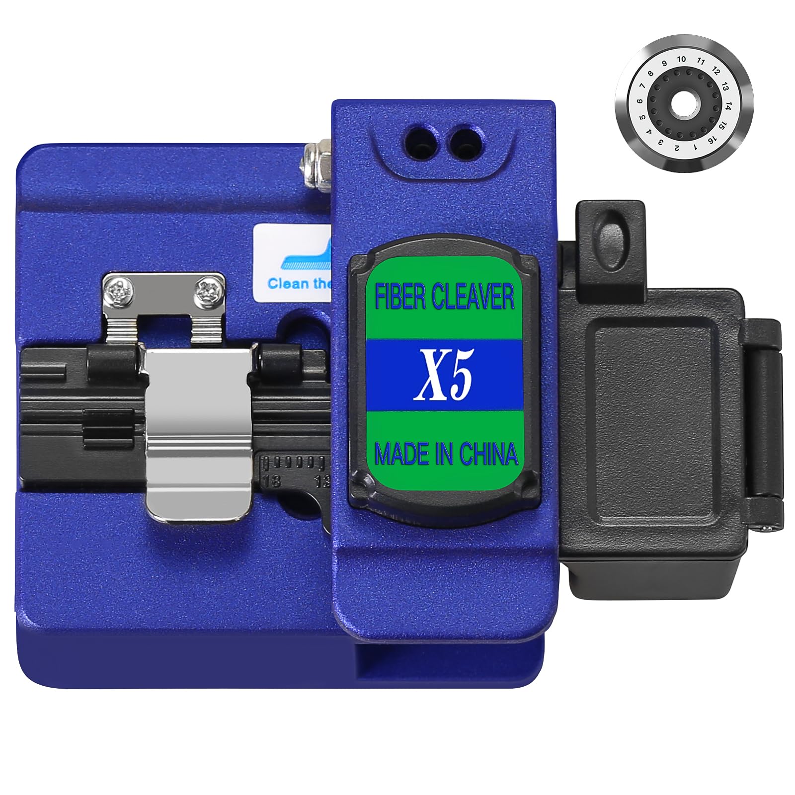 BAOSHLA Optical Fiber Cleaver High precision stripping tool X5 cable cutter Automatic tool return 16 cutting points 48000 times Cold joining Fiber cutting knif and Replacement Blades