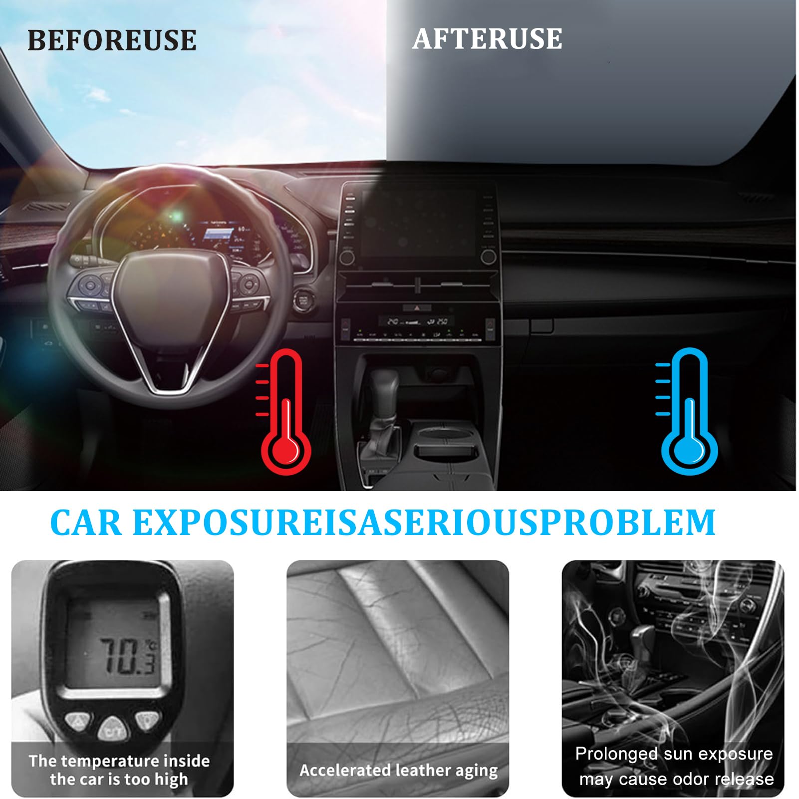 Generico Copertura Antigrandine Parziale per Auto,Protezione Rinforzata per Parabrezza,Copertura Parziale Impermeabile E Resistente Ai Raggi UV,per Veicoli Interni Ed Esterni,Nero,Fit Sedan