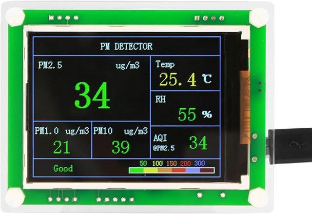 Air Quality Monitor, Portable Multifunctional Digital PM2.5 Air Quality Detector Monitor for Indoor Home, Car, Outdoors