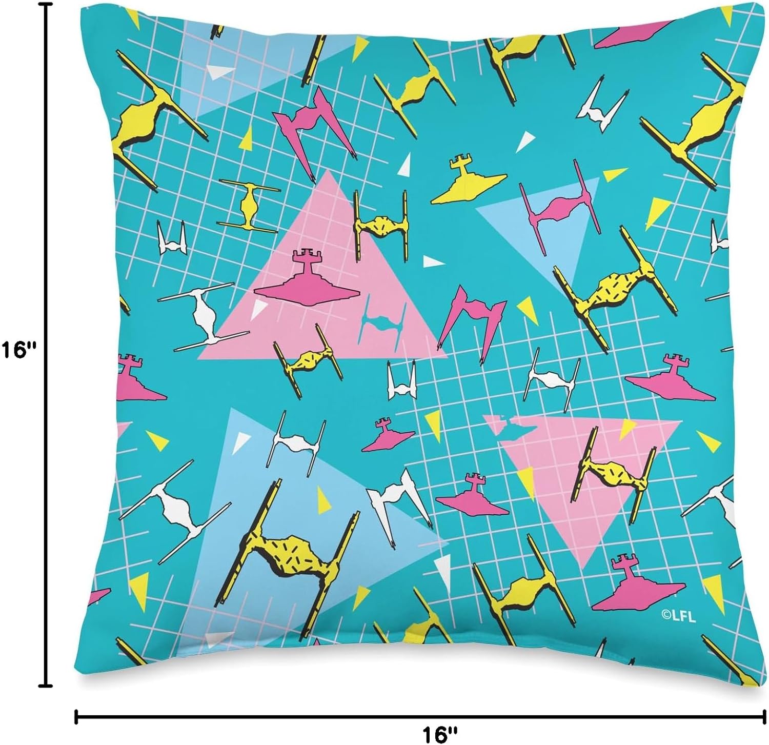 Star Wars Imperial TIE Fighters Star Destroyers Retro 90s Throw Pillow