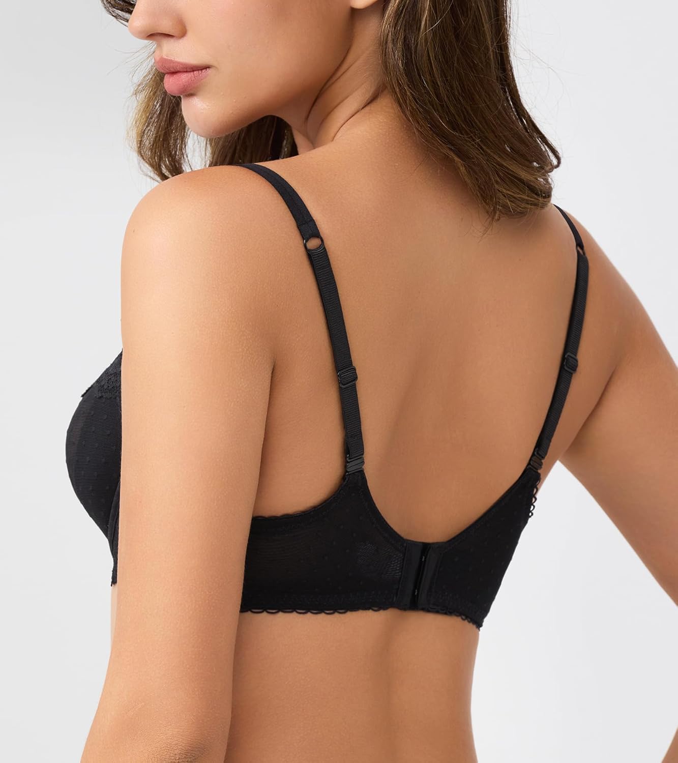 Women's Push Up Lace Balconette Bra Plus Size Sexy Full Coverage Unlined Underwire Multiway Everyday Bra - Image 5