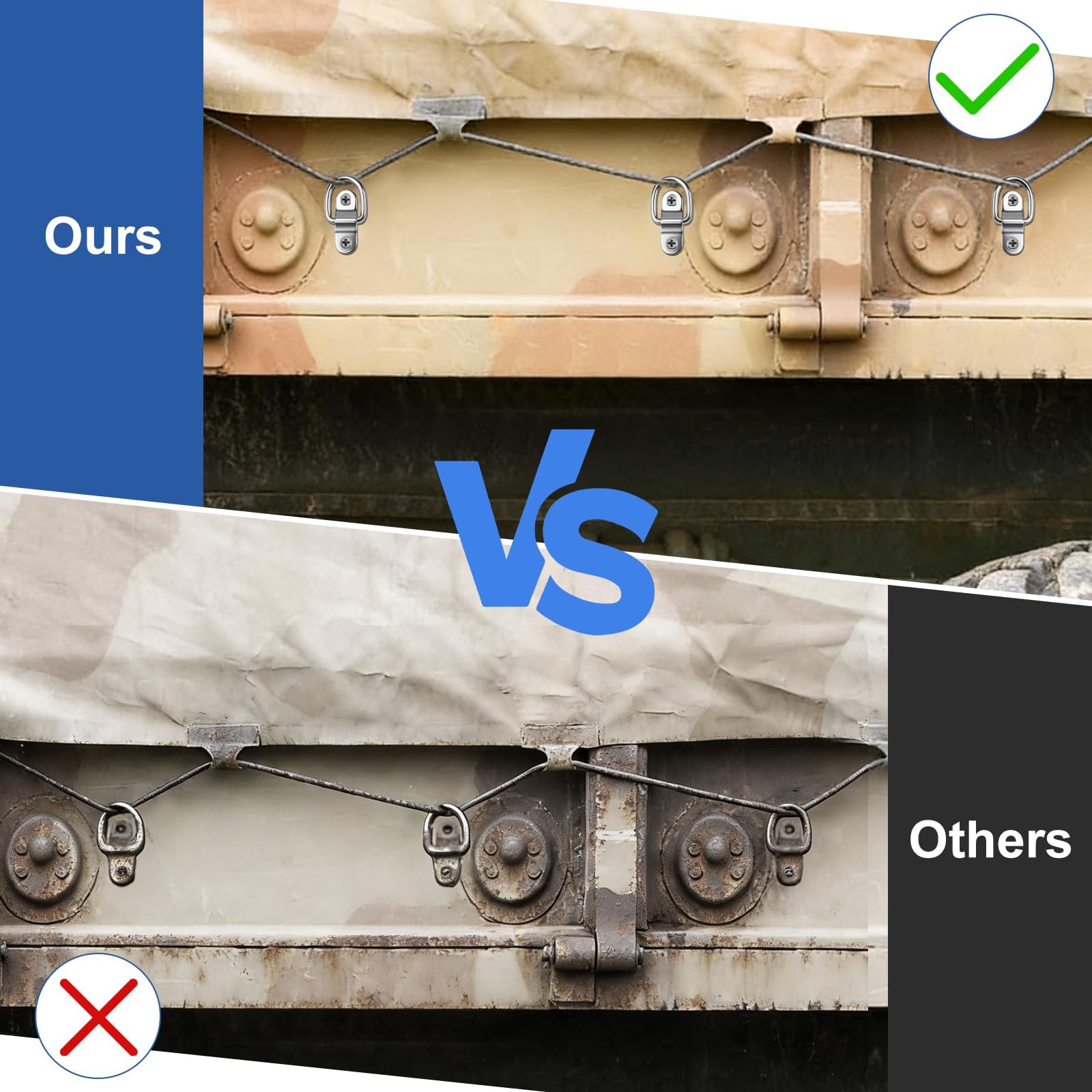 ddckj 4 Pcs D Ring Tie Down Anchor 1/4 Inch Heavy Duty Lashing Rings Stainless Steel for Loads on Case SUV Trailers Truck Camper Motorhome Warehouse Boats Cargo Securing - 5