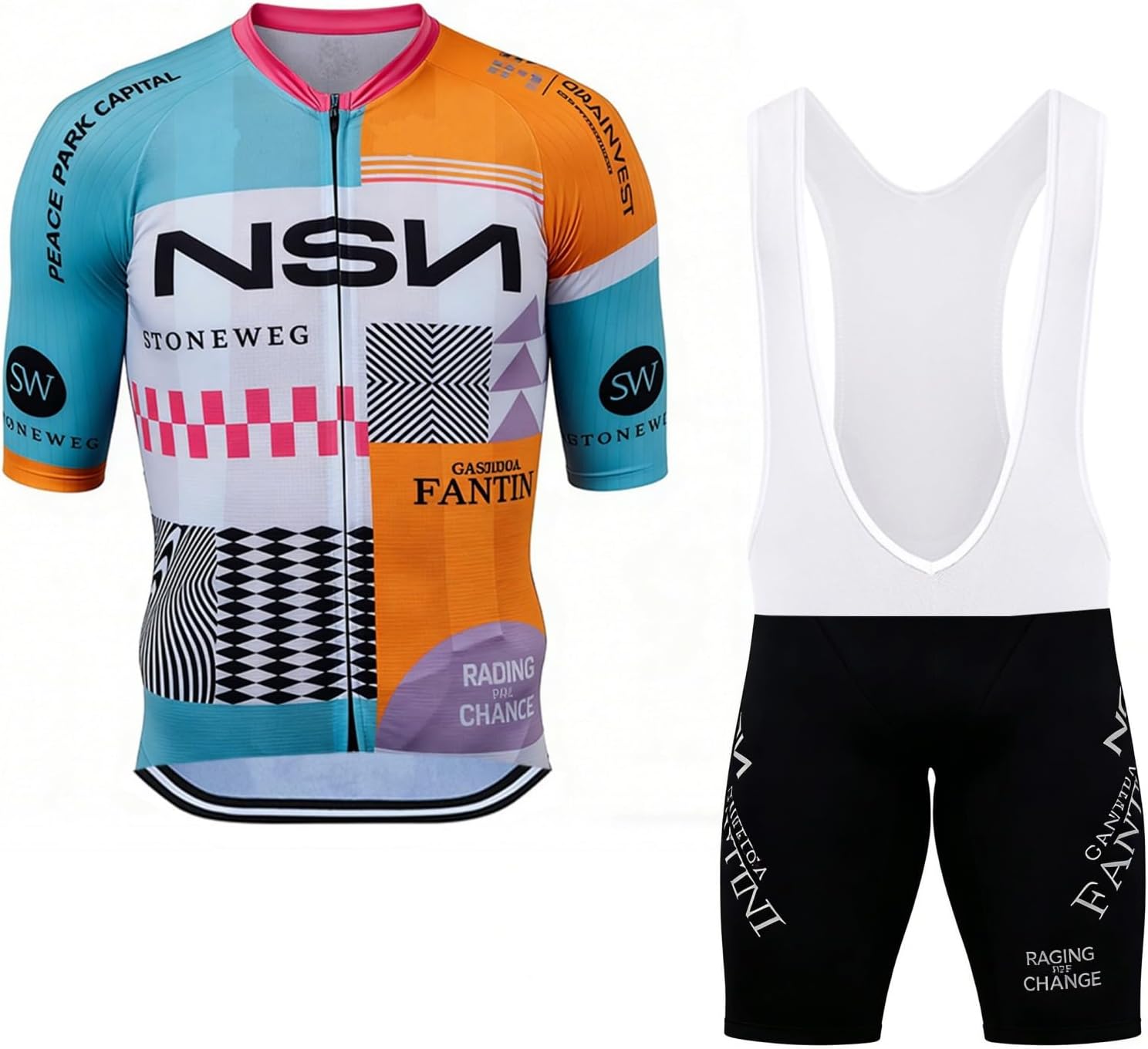 2025 Tour Team Cycling Jersey Set,Men's Breathable MTB Bike Shirt Quick-Dry Bib Short Kits GEL Paddad