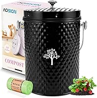 Vista 10 de AOSION Contenedor de compostaje para encimera, contenedor de compostaje interior inodoro con tapa y bolsas de compost, contenedor de compostaje