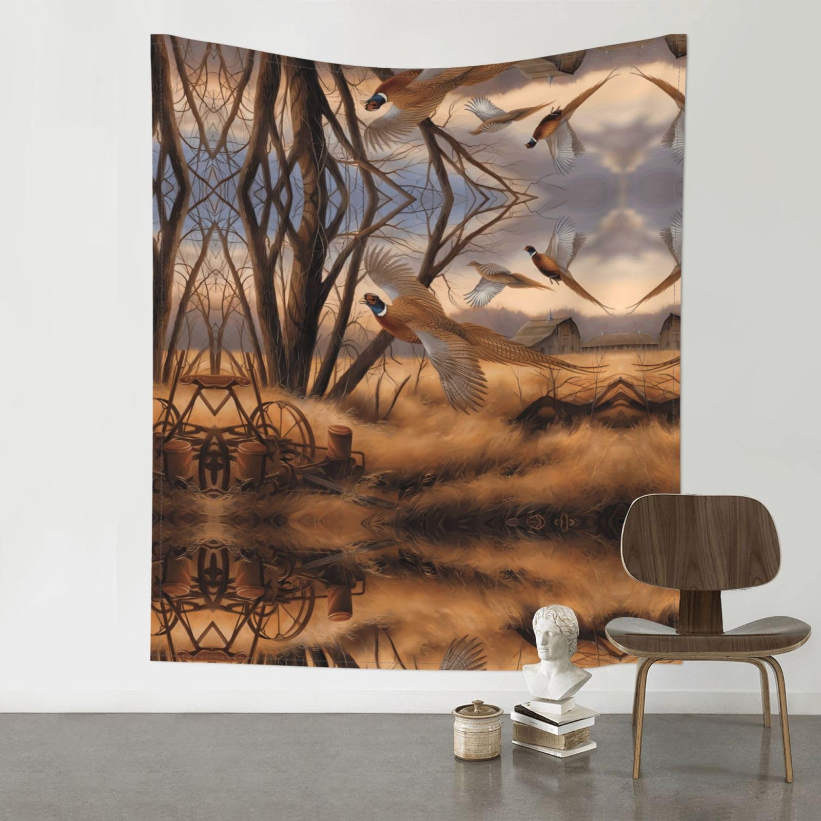 YYHWHJDE pheasant hunting Prints 60x51in Wall Tapestry – High-Grade Polyester Throw for Dorm, Beach & Home Decor