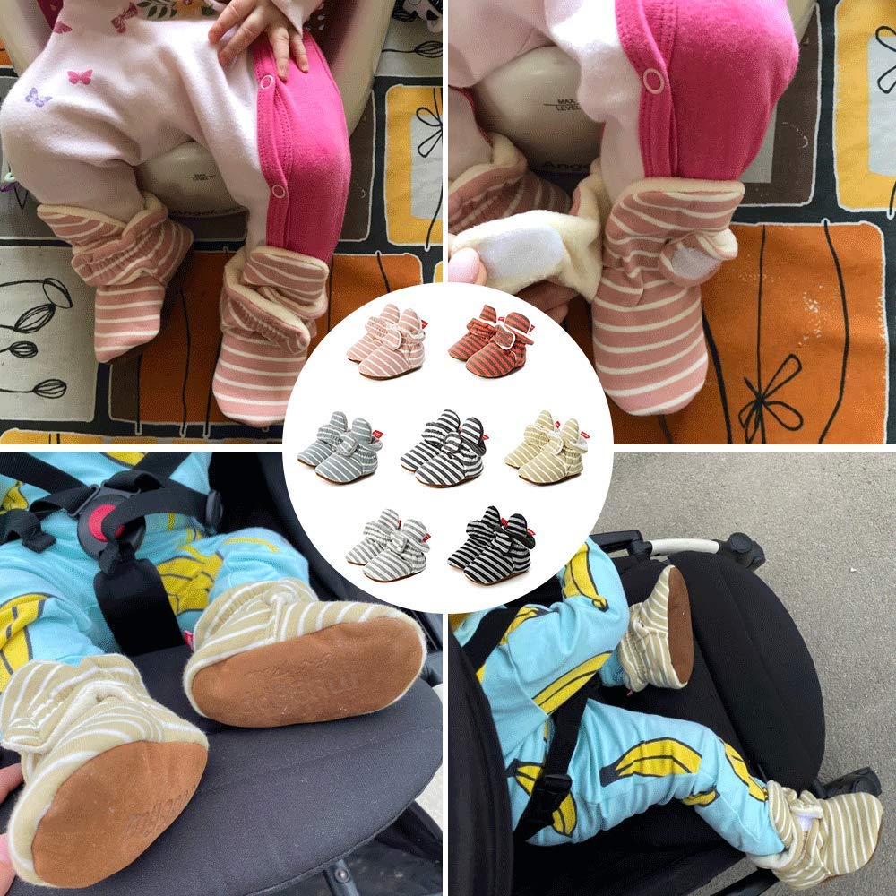 EDOTON Botas de Niño Calcetín Invierno Soft Sole Crib Raya de Caliente Boots de Algodón para Bebés — view 2