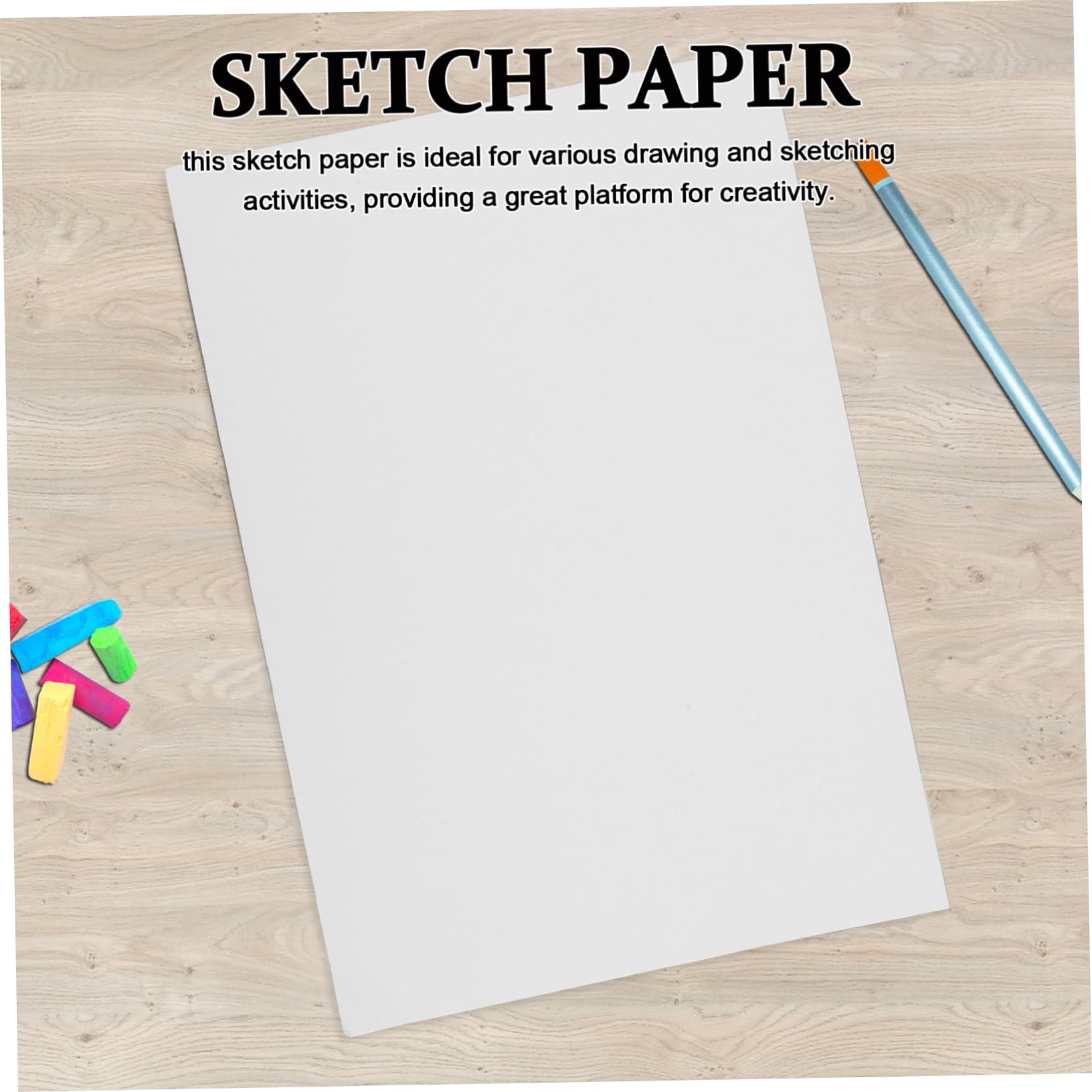 Papel de Dibujo 100 Hojas Blanco para Niños y Estudiantes