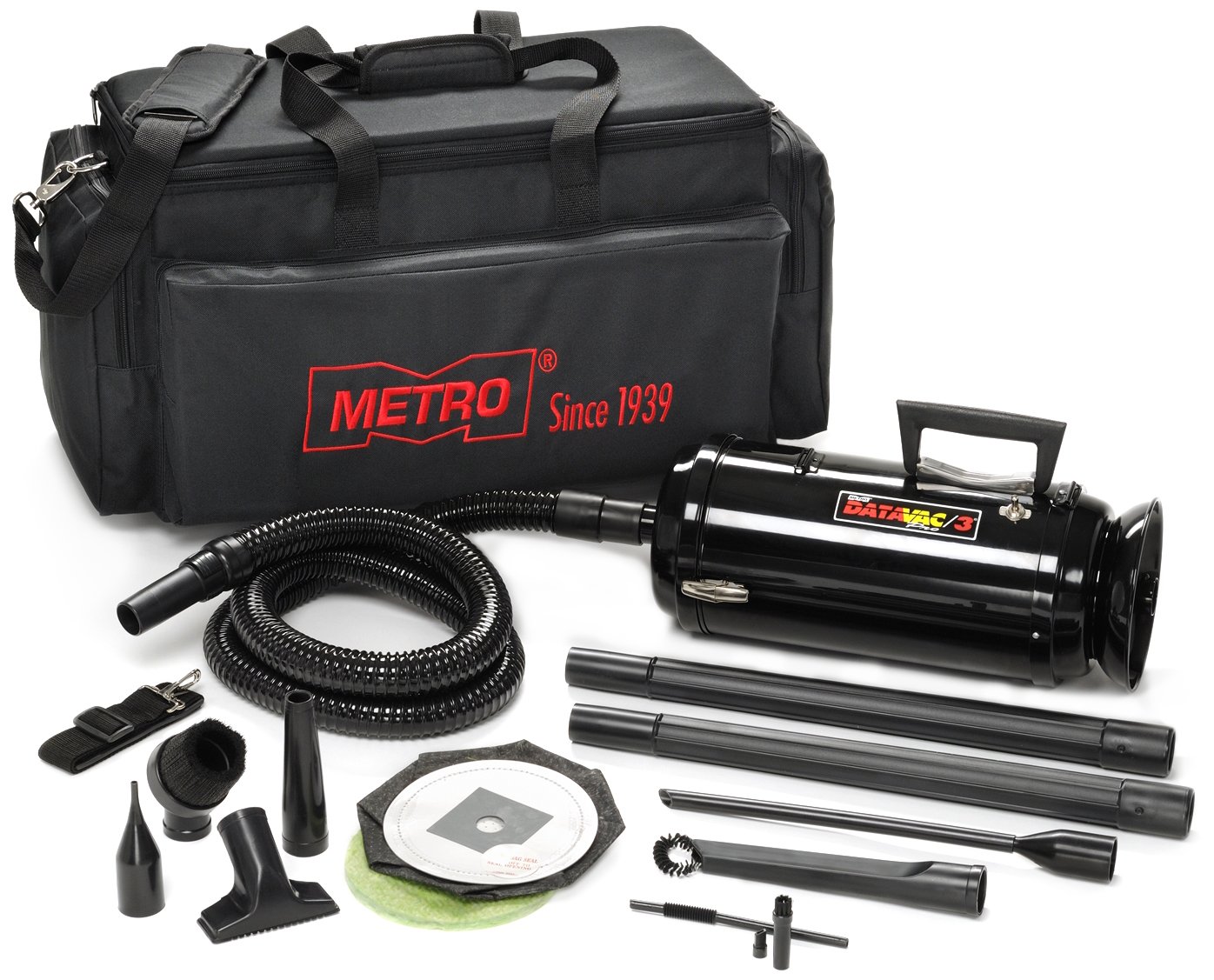 Metro MDV-3TCA220V 220-Volt 1.7 PHP Motor DataVac Pro Series Toner Vaccum with Micro Cleaning Tools and Carrying Case