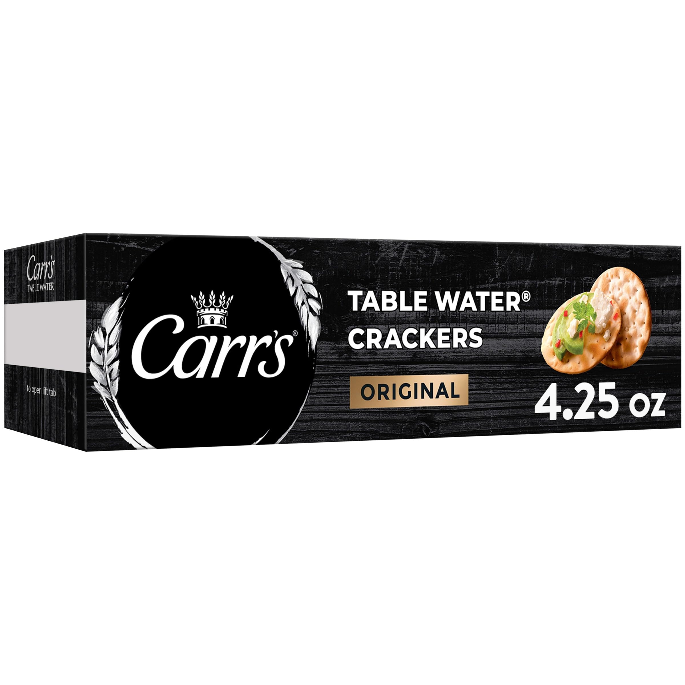Table Water Crackers, Baked Snack Crackers, Party Snacks, Original, 4.25oz Box (1 Box)
