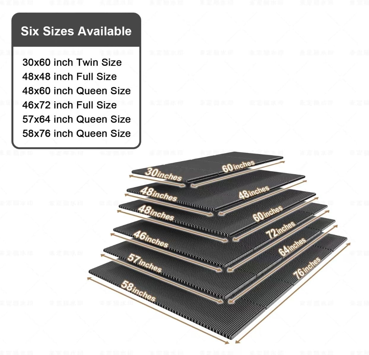 Yarfyk Folding Spring Box,Large Double Bed 8MM, Light and Thin Bed, Bed Support Flat Noodles,48x60''No Assembly Required 48*60''