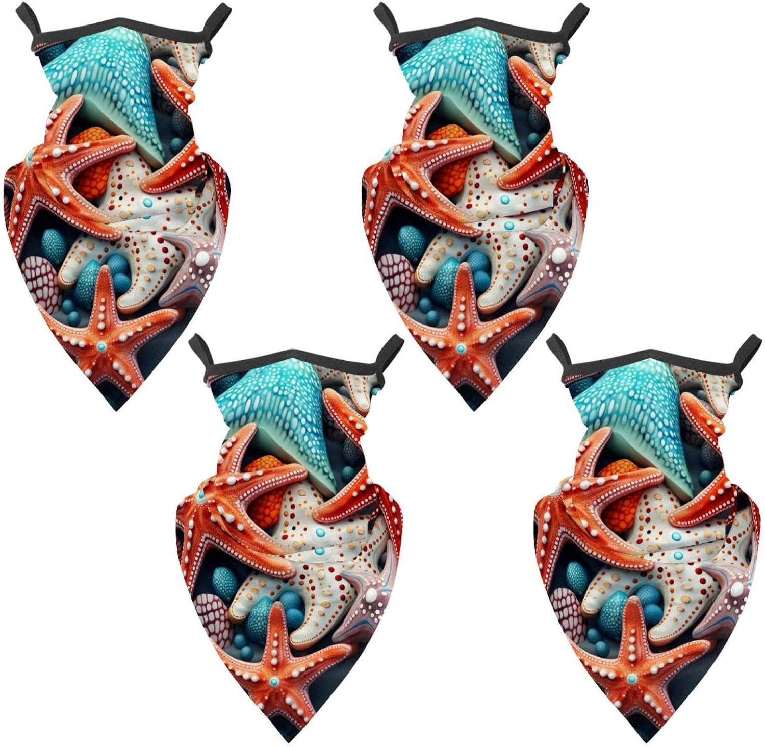 4 Pieces Starfish Balaclava Ski Mask, Motorcycle UV Protector Scarf, Summer Cooling Neck Gaiter for Men/Women