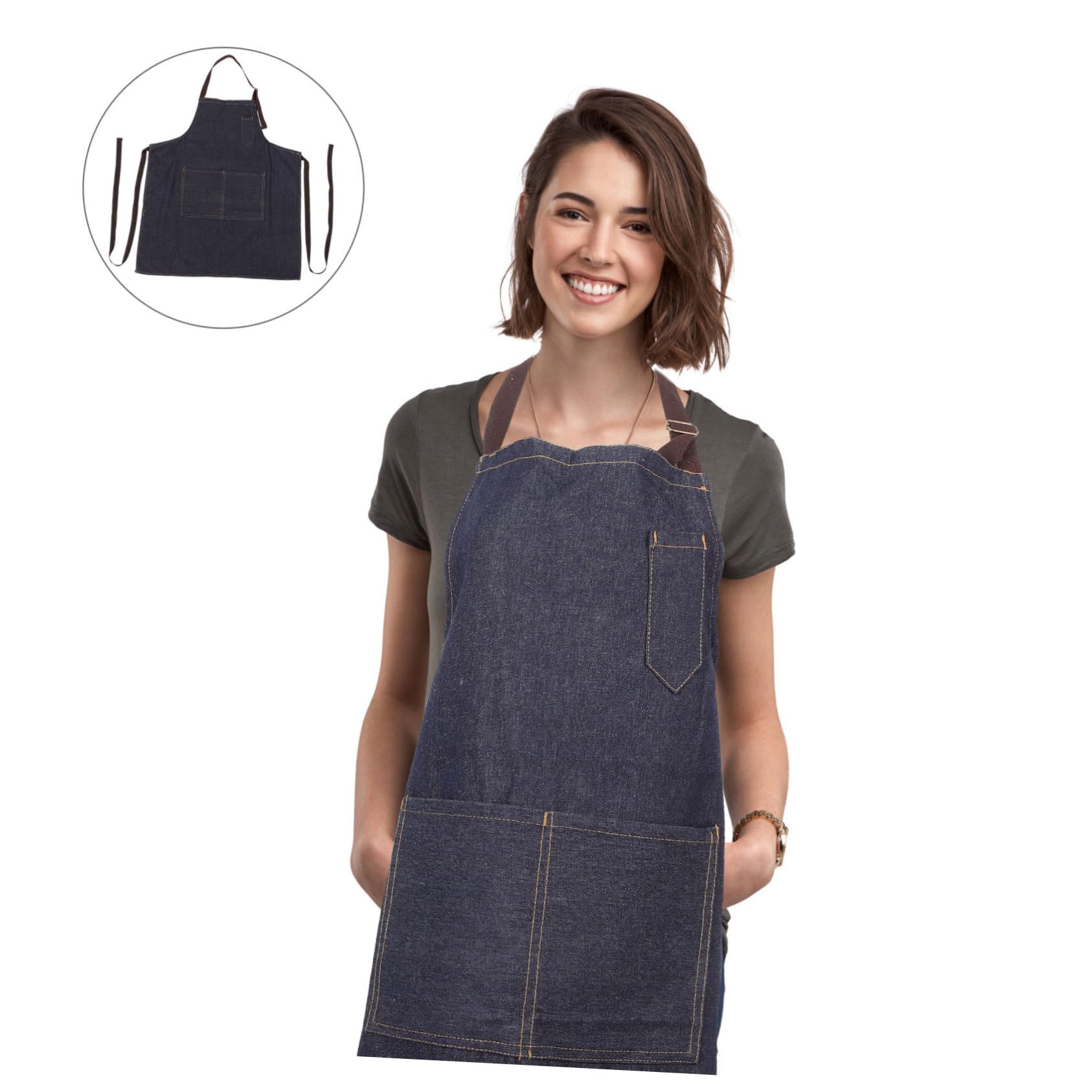 FUNOMOCYA 1pc Kitchen Apron Gardening Apron Lab Work Apron Industrial Apron Hair Salon Apron Chef Apron Adjustable Bib Apron Restaurant Apron Baking Apron Sleeveless Apron Bbq Apron Blue