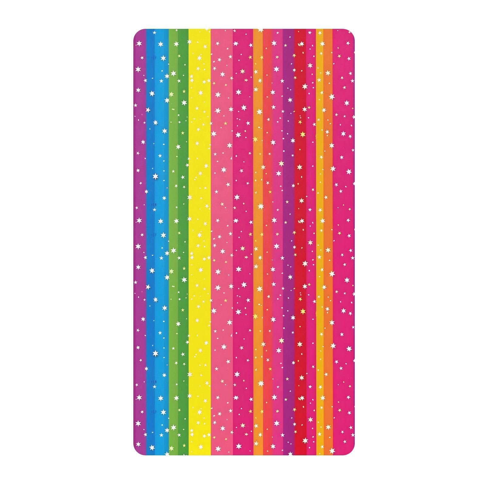 Drap-housse pour berceau de bébé à rayures arc-en-ciel pour garçons et filles, 71,1 x 132,1 cm