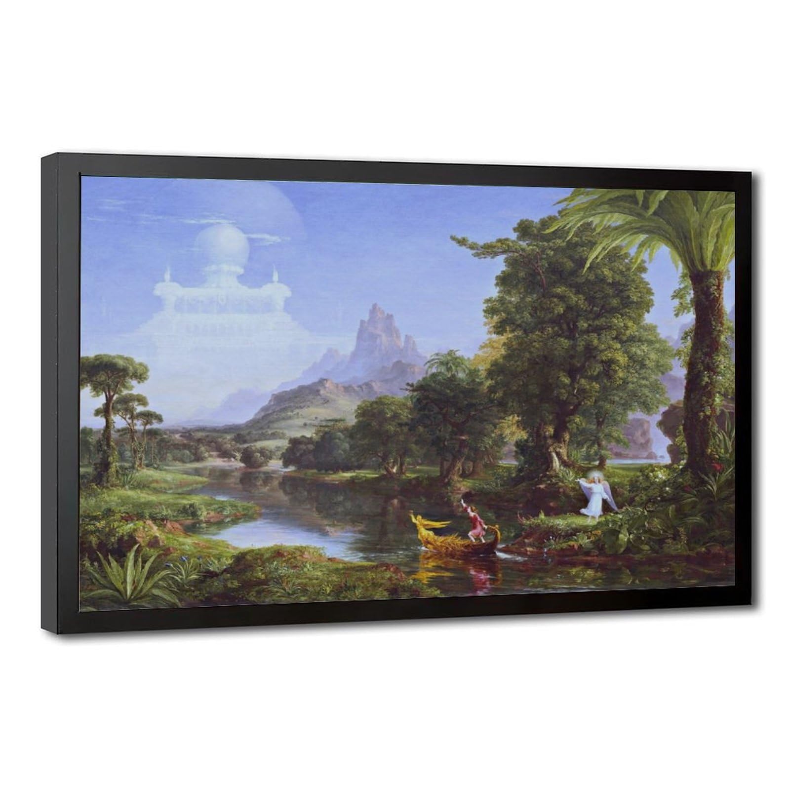 WCYB The Voyage of Life Youth by Thomas Cole Posters Prints Canvas Deco Paintings Wall Art Hangable Frame 24" L X 36" W