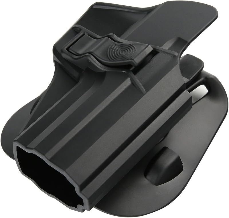 Toc pentru pistol efluky de mărime completă tip paddle, cu eliberare prin trăgaci, unghi reglabil, pentru HK USP 9mm/.40, polimer turnat prin injecție, negru