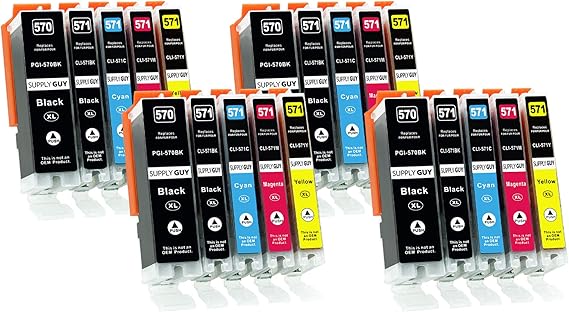 Inchiostro Stampante Canon 5 Cartucce D'inchiostro Compatibili Per Canon Pixma - Modelli PGI570XL, CLI571XL, MG5750-5753, Colori CMYK Canon Grandangolo - Foto 4
