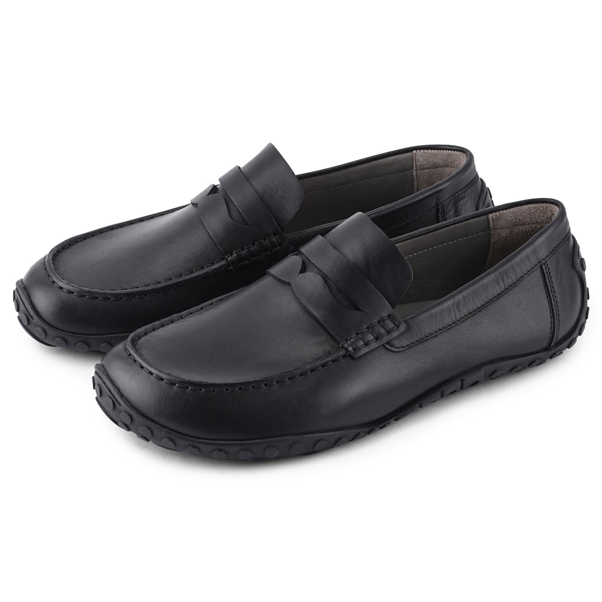 BAER Torque Loafers for Men Casual Genuine Leather Barefoot Footwear Wide Toe Box Office Wear Helps Reduce Foot Discomfort & Toe Compression Without Laces Shoes for Man Premium Driving Moccasins Lightweight Business Casual Slip-On Footwear-image-3