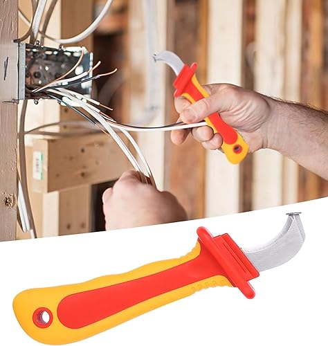 Miniatura 7 de Herramienta de desmontaje de cuchillo de cable, cuchillo de electricista aislante, cortador de cables de aislamiento, cuchillo de desmontaje de