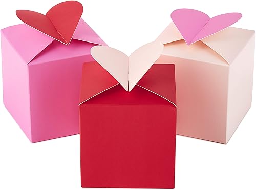 Hallmark 5JVG1928 Paper Wonder - Cajas pequeñas de regalo de San Valentín de 3 pulgadas (paquete de 3; corazones en rosa, morado y rojo)